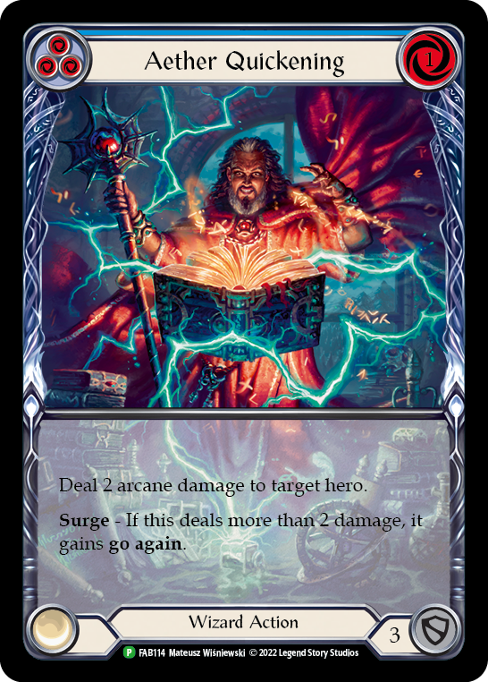 Aether Quickening (Blue) [FAB114] (Promo)  Rainbow Foil | Kessel Run Games Inc. 