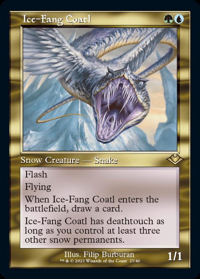 Ice-Fang Coatl (Retro Foil Etched) [Modern Horizons] | Kessel Run Games Inc. 