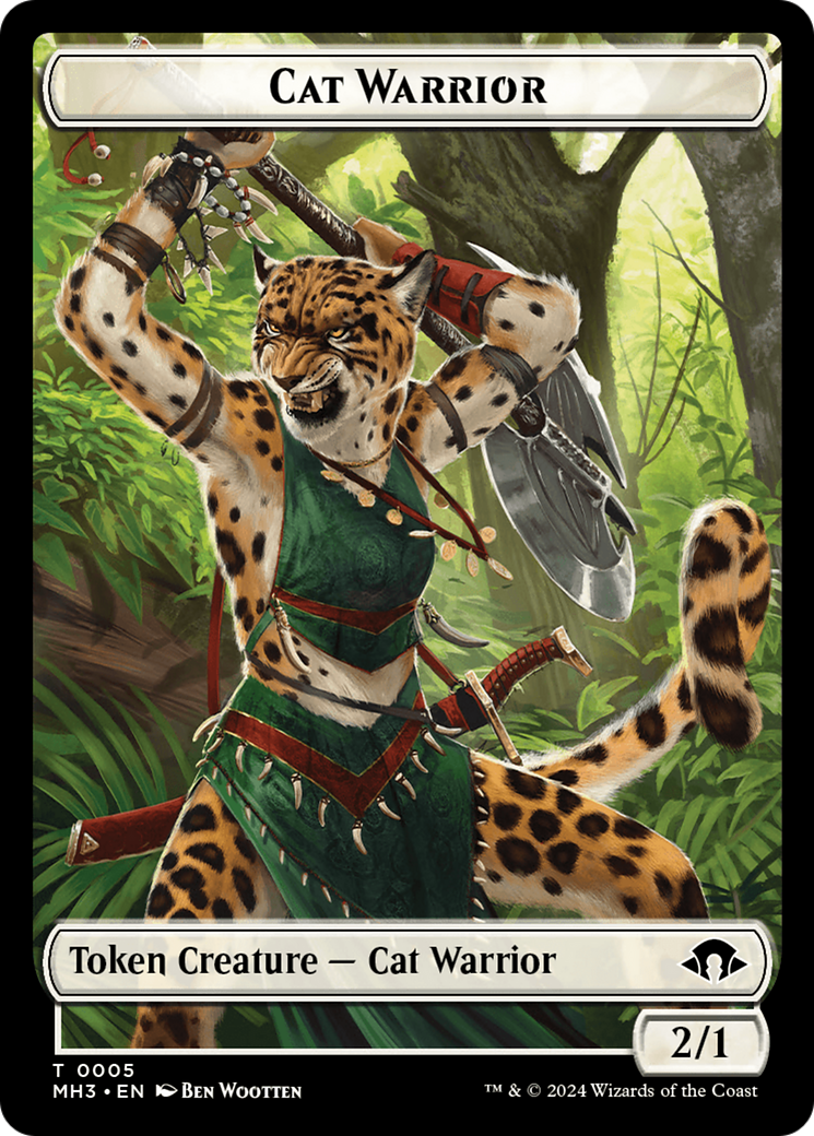 Cat Warrior Token [Modern Horizons 3 Tokens] | Kessel Run Games Inc. 