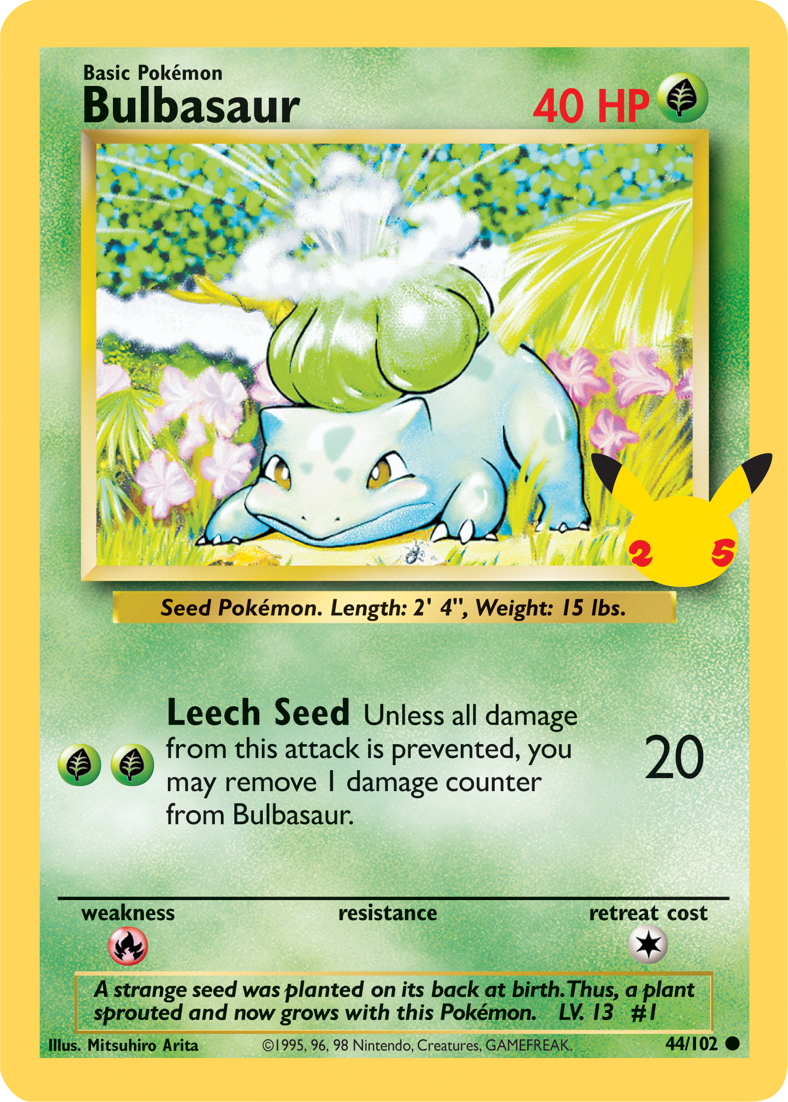 Bulbasaur (44/102) (Jumbo Card) [First Partner Pack] | Kessel Run Games Inc. 