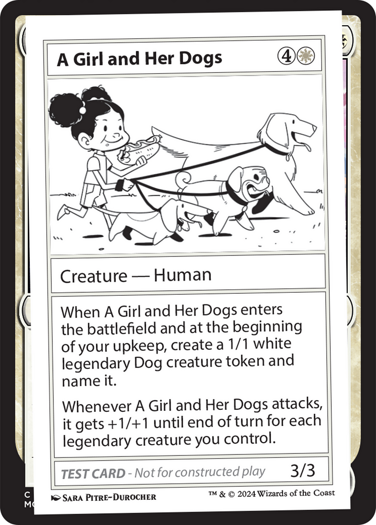 A Girl and Her Dogs [Mystery Booster 2 Playtest Cards] | Kessel Run Games Inc. 