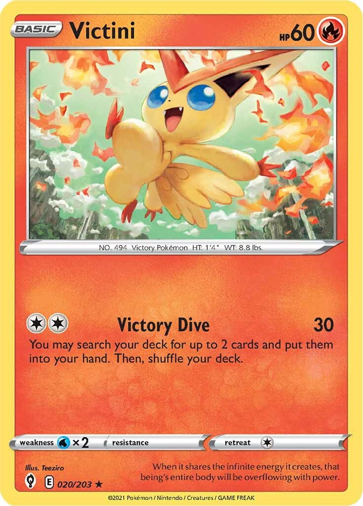 Victini (020/203) [Sword & Shield: Evolving Skies] | Kessel Run Games Inc. 