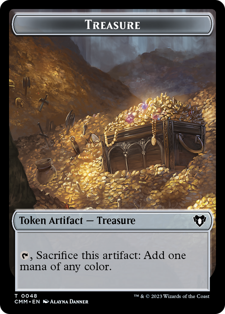 Treasure // Dragon (0020) Double-Sided Token [Commander Masters Tokens] | Kessel Run Games Inc. 