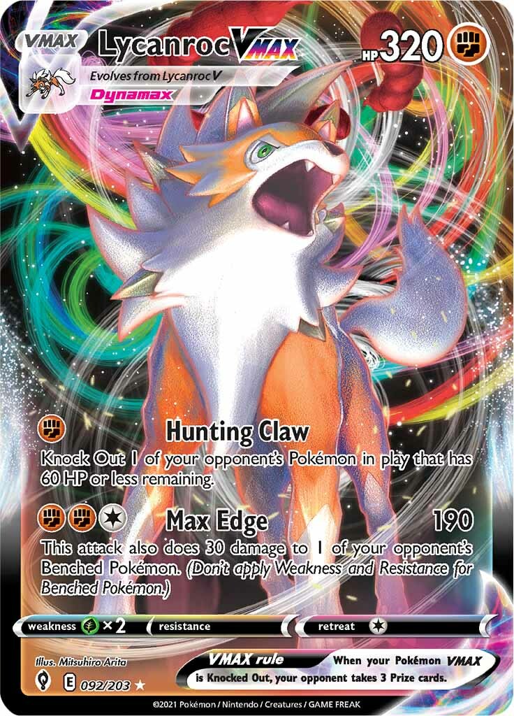 Lycanroc VMAX (092/203) [Sword & Shield: Evolving Skies] | Kessel Run Games Inc. 