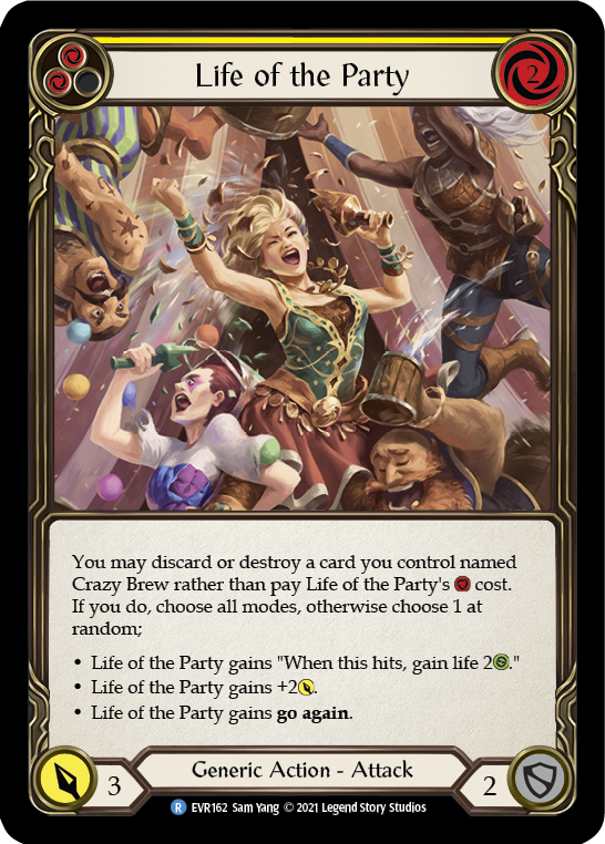 Life of the Party (Yellow) [EVR162] (Everfest)  1st Edition Rainbow Foil | Kessel Run Games Inc. 