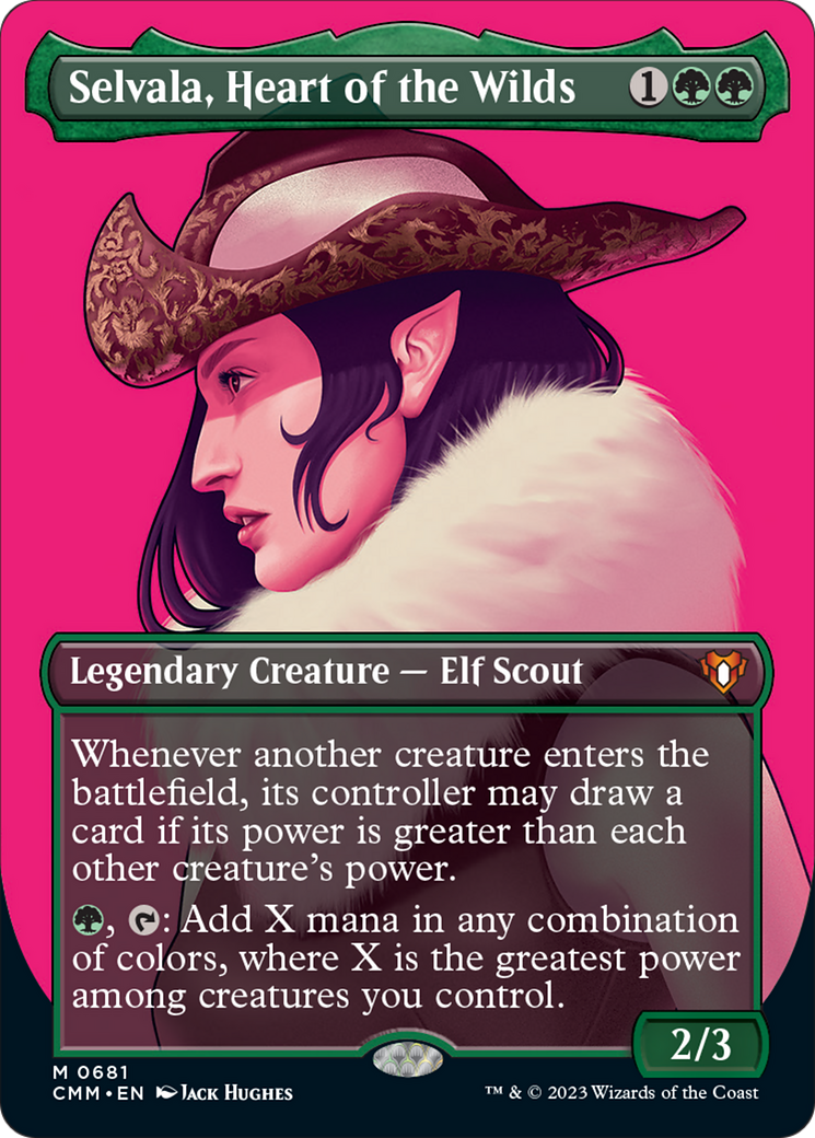 Selvala, Heart of the Wilds (Borderless Profile) [Commander Masters] | Kessel Run Games Inc. 