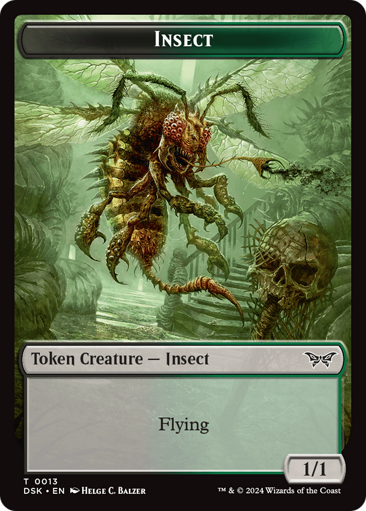 Insect (0013) // Spider Double-Sided Token [Duskmourn: House of Horror Tokens] | Kessel Run Games Inc. 