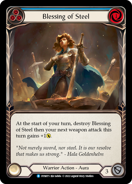 Blessing of Steel (Blue) [DYN075] (Dynasty)  Rainbow Foil | Kessel Run Games Inc. 