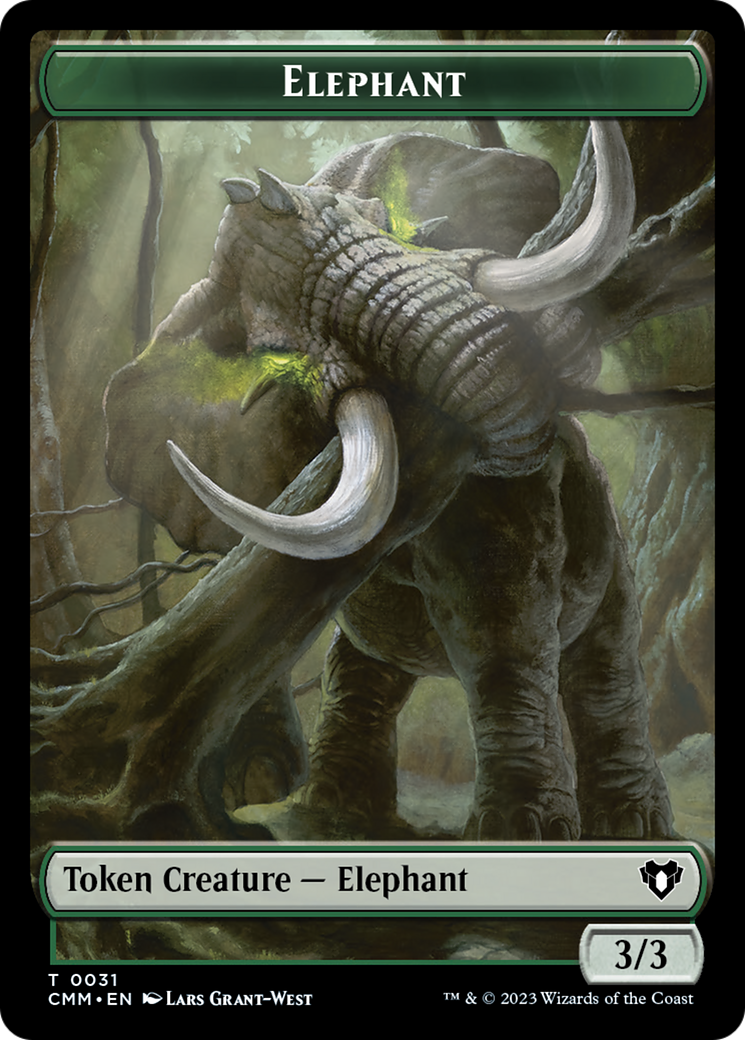 Soldier // Elephant Double-Sided Token [Commander Masters Tokens] | Kessel Run Games Inc. 