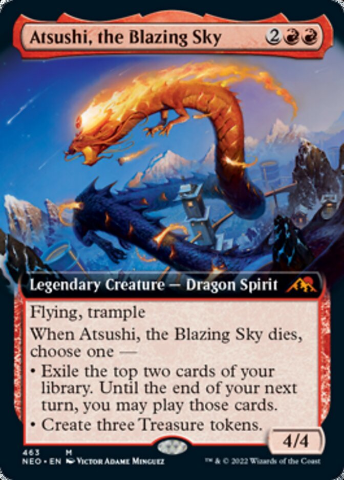 Atsushi, the Blazing Sky (Extended Art) [Kamigawa: Neon Dynasty] | Kessel Run Games Inc. 