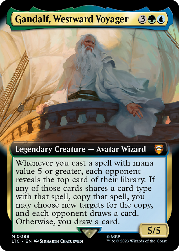 Gandalf, Westward Voyager (Extended Art) [The Lord of the Rings: Tales of Middle-Earth Commander] | Kessel Run Games Inc. 
