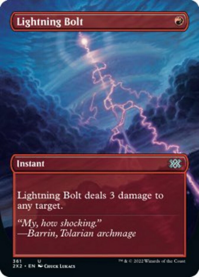 Lightning Bolt (Borderless Alternate Art) [Double Masters 2022] | Kessel Run Games Inc. 