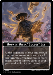 Bounty: Rissa "Blades" Lee // Bounty Rules Double-Sided Token [Outlaws of Thunder Junction Commander Tokens] | Kessel Run Games Inc. 