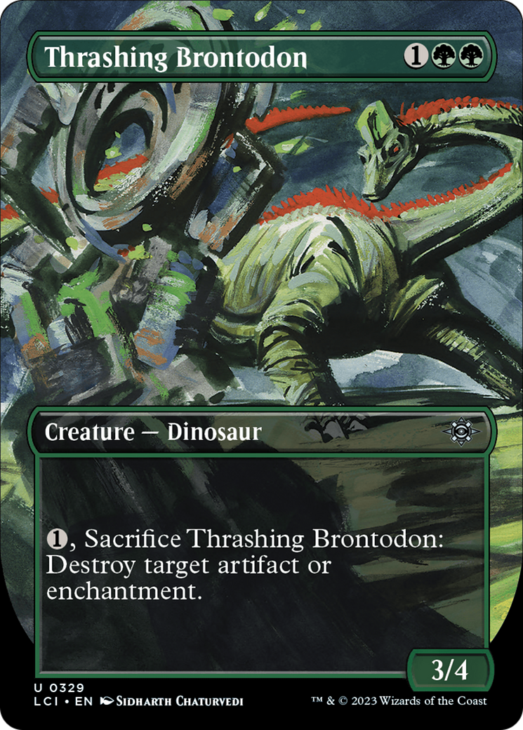 Thrashing Brontodon (Borderless) [The Lost Caverns of Ixalan] | Kessel Run Games Inc. 