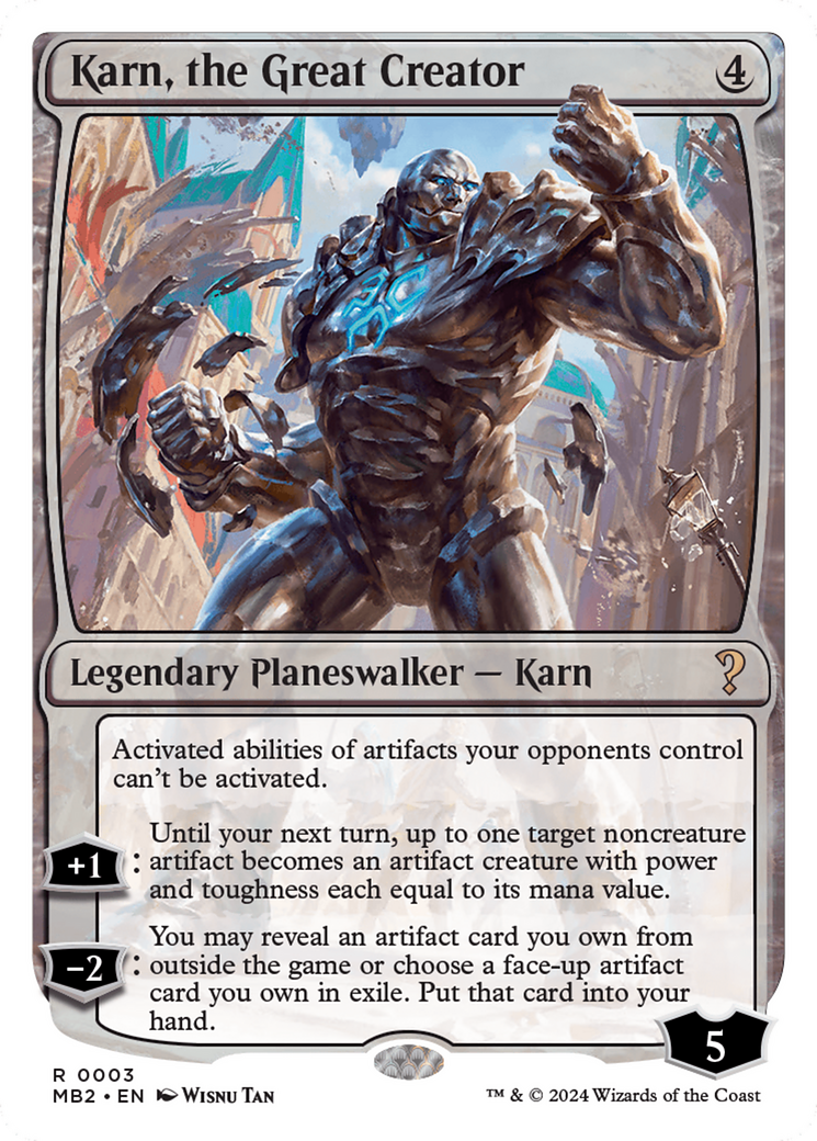 Karn, the Great Creator (White Border) [Mystery Booster 2] | Kessel Run Games Inc. 