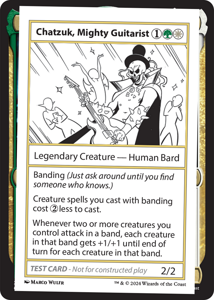 Chatzuk, Mighty Guitarist [Mystery Booster 2 Playtest Cards] | Kessel Run Games Inc. 