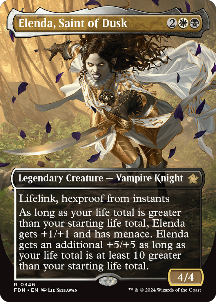 Elenda, Saint of Dusk (Borderless) [Foundations] | Kessel Run Games Inc. 