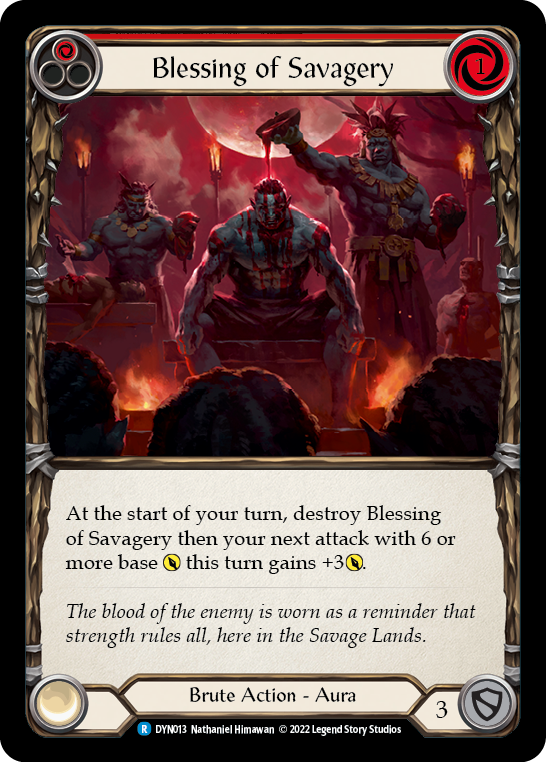 Blessing of Savagery (Red) [DYN013] (Dynasty)  Rainbow Foil | Kessel Run Games Inc. 