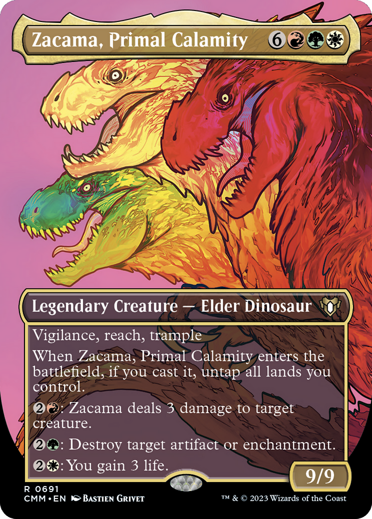 Zacama, Primal Calamity (Borderless Profile) [Commander Masters] | Kessel Run Games Inc. 