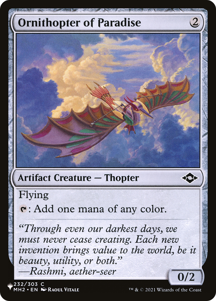 Ornithopter of Paradise [The List Reprints] | Kessel Run Games Inc. 