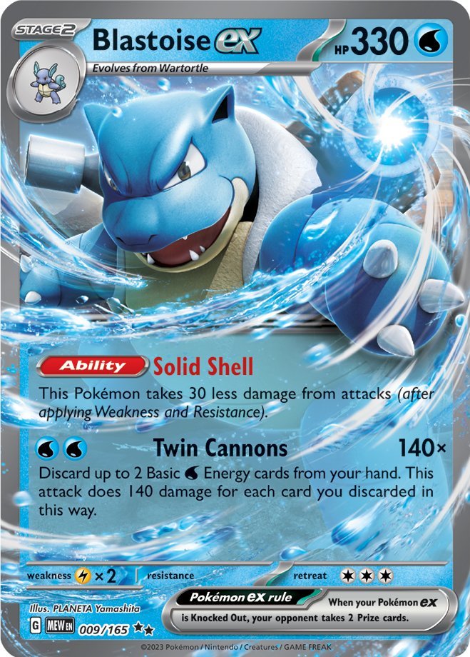 Blastoise ex (009/165) [Scarlet & Violet: 151] | Kessel Run Games Inc. 