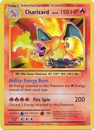 Charizard (11/108) (XY Evolutions Prerelease) [XY: Black Star Promos] | Kessel Run Games Inc. 