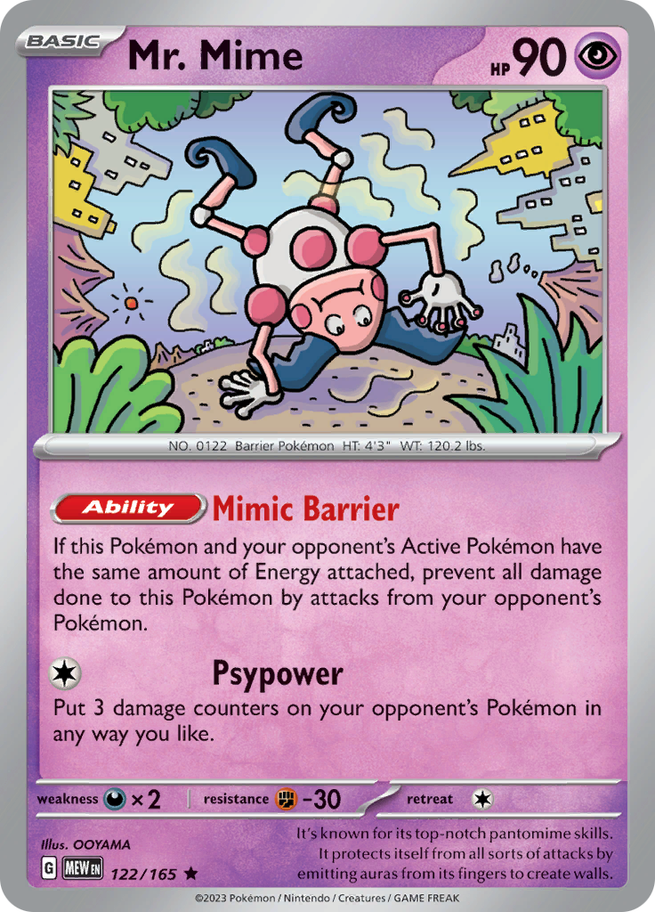 Mr. Mime (122/165) [Scarlet & Violet: 151] | Kessel Run Games Inc. 