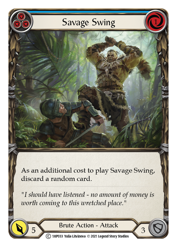 Savage Swing (Blue) [1HP033] (History Pack 1) | Kessel Run Games Inc. 