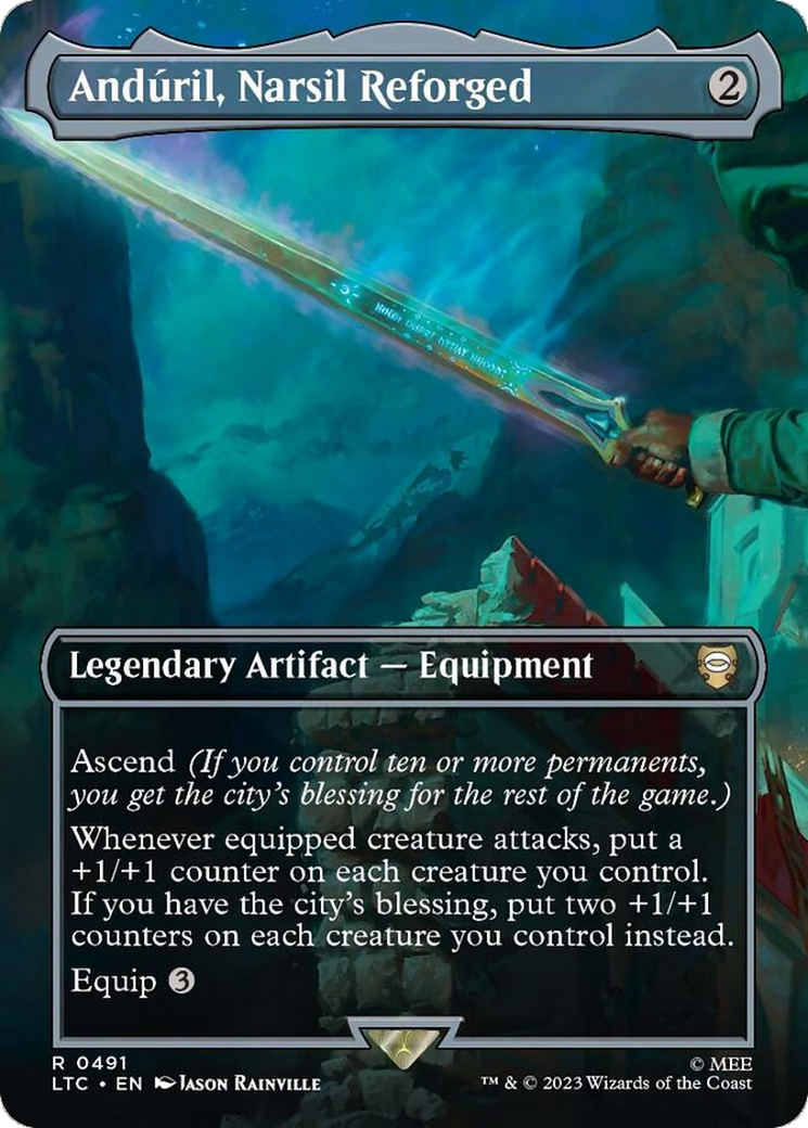 Anduril, Narsil Reforged (Borderless) [The Lord of the Rings: Tales of Middle-Earth Commander] | Kessel Run Games Inc. 