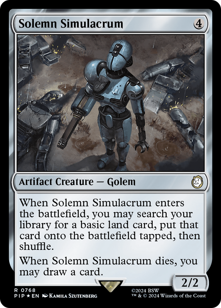 Solemn Simulacrum (Surge Foil) [Fallout] | Kessel Run Games Inc. 