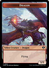 Saproling // Dragon (0021) Double-Sided Token [Commander Masters Tokens] | Kessel Run Games Inc. 