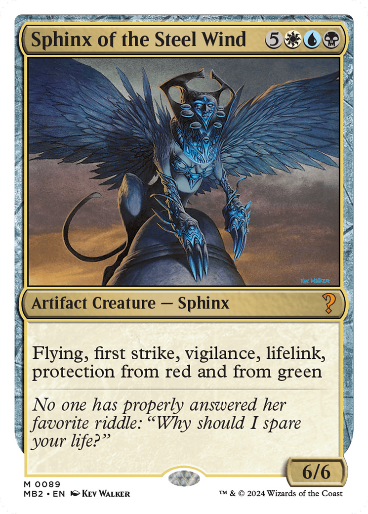 Sphinx of the Steel Wind (White Border) [Mystery Booster 2] | Kessel Run Games Inc. 