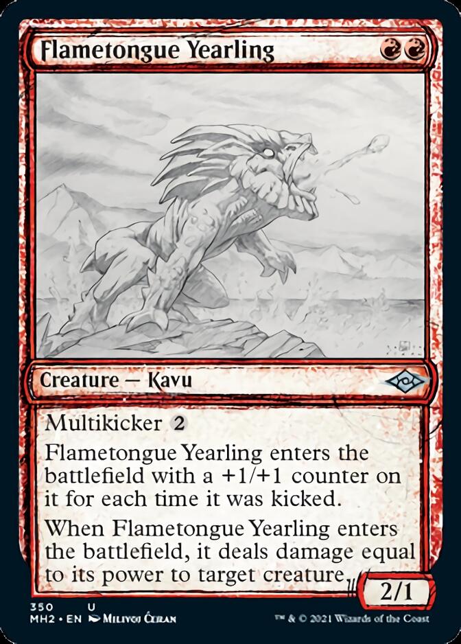 Flametongue Yearling (Sketch) [Modern Horizons 2] | Kessel Run Games Inc. 