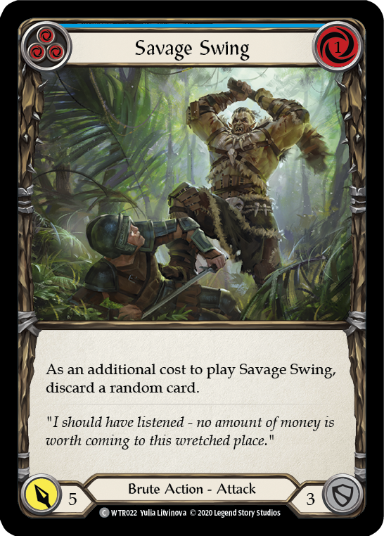 Savage Swing (Blue) [U-WTR022] (Welcome to Rathe Unlimited)  Unlimited Rainbow Foil | Kessel Run Games Inc. 