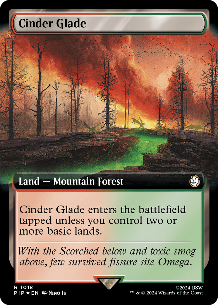 Cinder Glade (Extended Art) (Surge Foil) [Fallout] | Kessel Run Games Inc. 