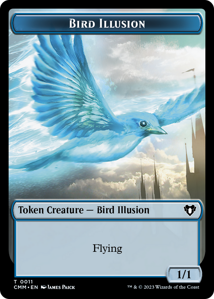 Spirit (0039) // Bird Illusion Double-Sided Token [Commander Masters Tokens] | Kessel Run Games Inc. 