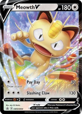 Meowth V (SWSH004) [Sword & Shield: Black Star Promos] | Kessel Run Games Inc. 