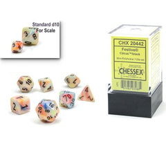Chessex Festive Mini: 7pc Polyhedral Dice Set | Kessel Run Games Inc. 