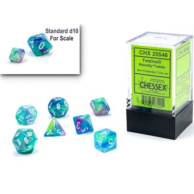 Chessex Festive Mini: 7pc Polyhedral Dice Set | Kessel Run Games Inc. 