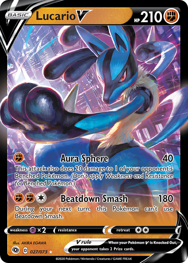 Lucario V (027/073) [Sword & Shield: Champion's Path] | Kessel Run Games Inc. 