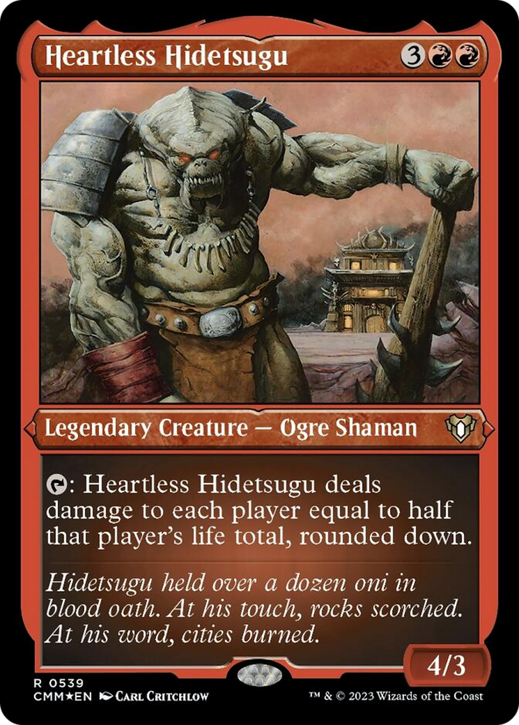 Heartless Hidetsugu (Foil Etched) [Commander Masters] | Kessel Run Games Inc. 