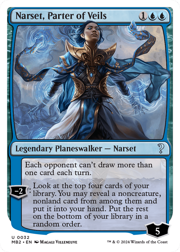 Narset, Parter of Veils (White Border) [Mystery Booster 2] | Kessel Run Games Inc. 