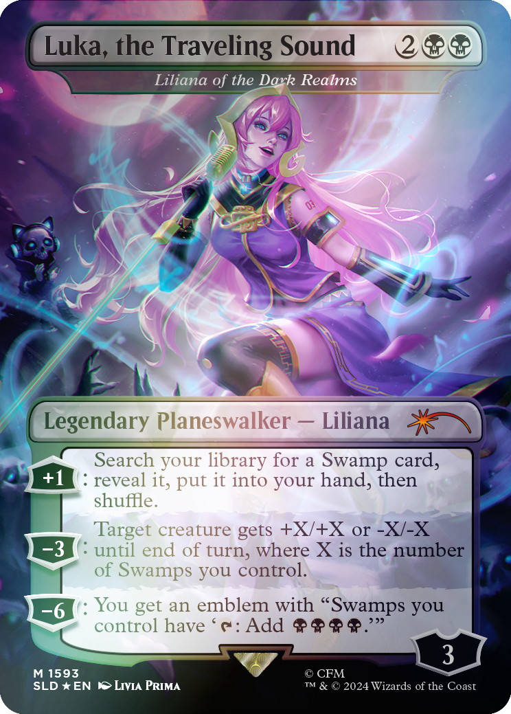 Luka, the Traveling Sound - Liliana of the Dark Realms (Rainbow Foil) [Secret Lair Drop Series] | Kessel Run Games Inc. 