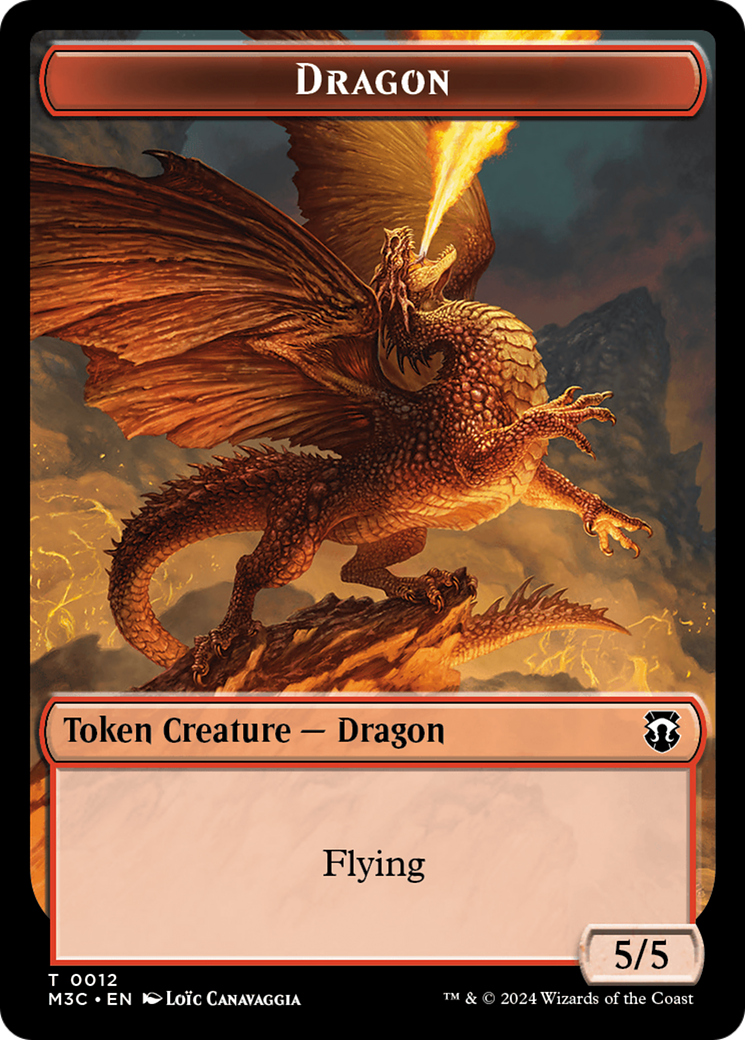 Shapeshifter (0008) (Ripple Foil) // Dragon Double-Sided Token [Modern Horizons 3 Commander Tokens] | Kessel Run Games Inc. 