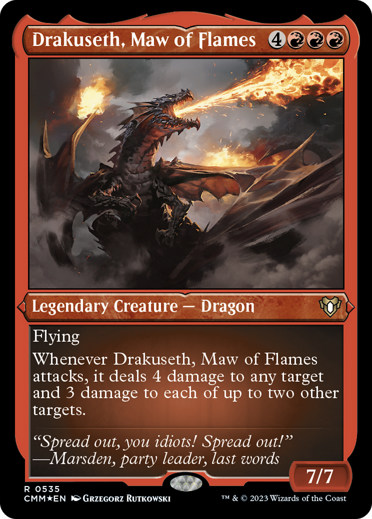 Drakuseth, Maw of Flames (Foil Etched) [Commander Masters] | Kessel Run Games Inc. 