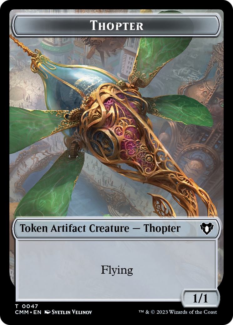 Thopter // Dragon (0020) Double-Sided Token [Commander Masters Tokens] | Kessel Run Games Inc. 