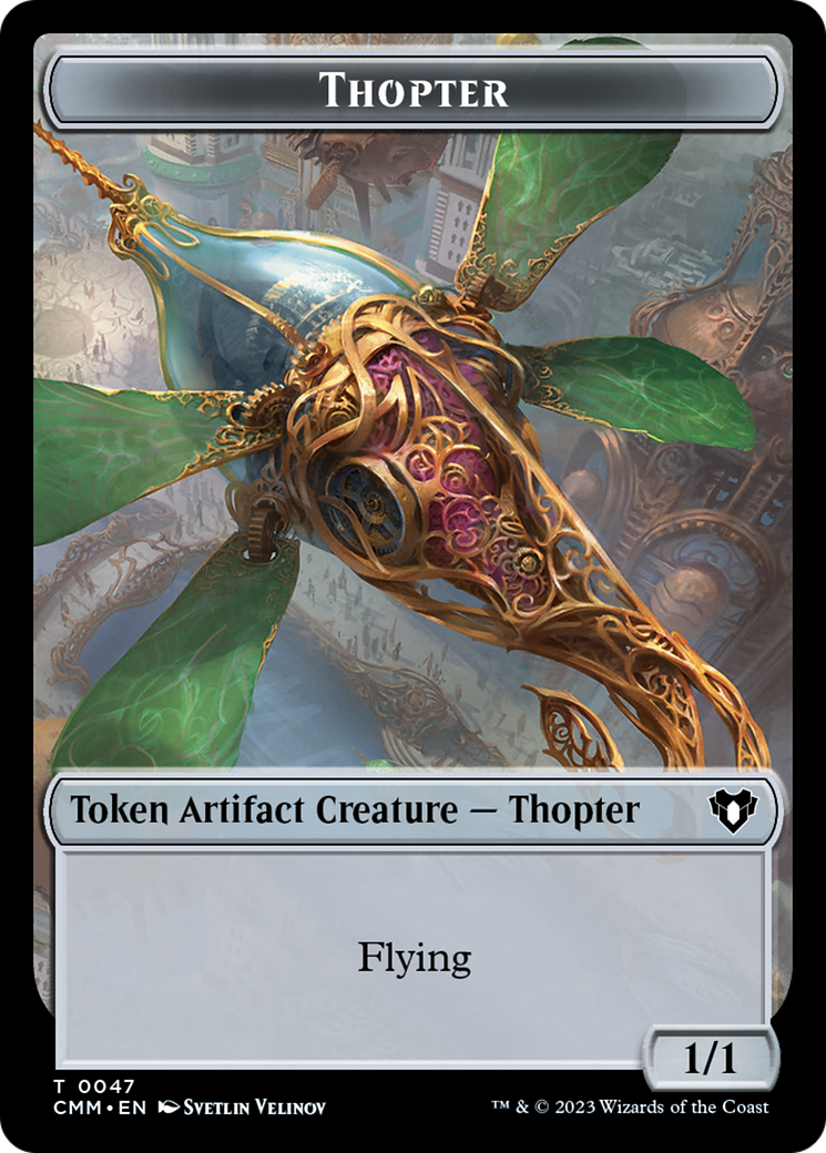 Thopter // Construct (0074) Double-Sided Token [Commander Masters Tokens] | Kessel Run Games Inc. 