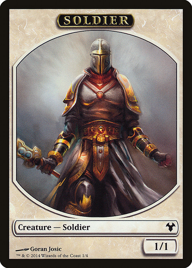 Soldier // Spirit Double-Sided Token [Modern Event Deck 2014 Tokens] | Kessel Run Games Inc. 