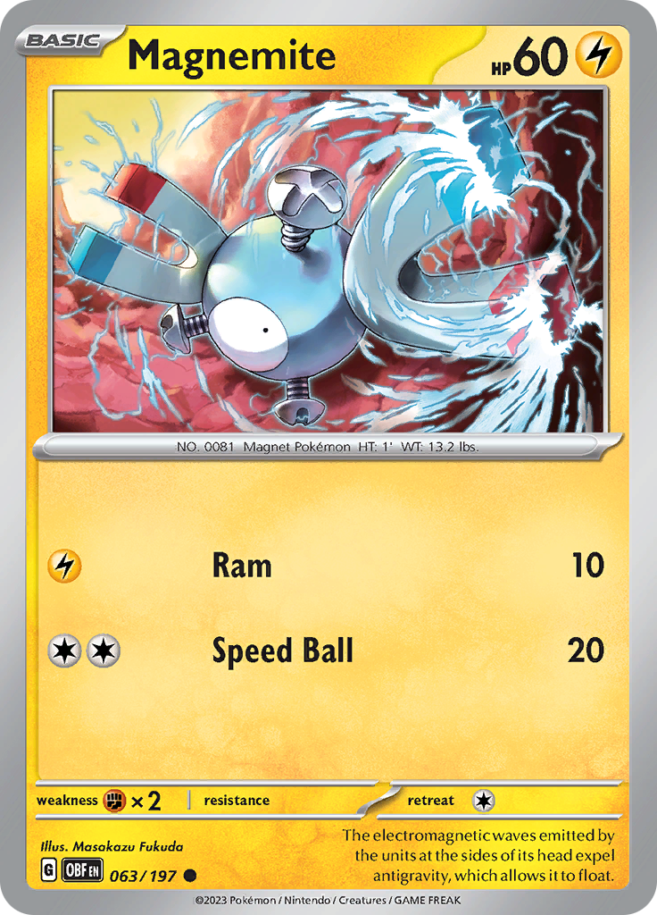 Magnemite (063/197) [Scarlet & Violet: Obsidian Flames] | Kessel Run Games Inc. 