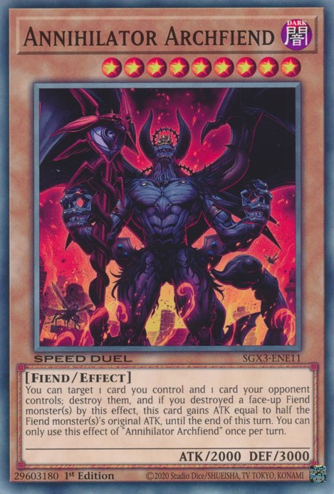 Annihilator Archfiend [SGX3-ENE11] Common | Kessel Run Games Inc. 